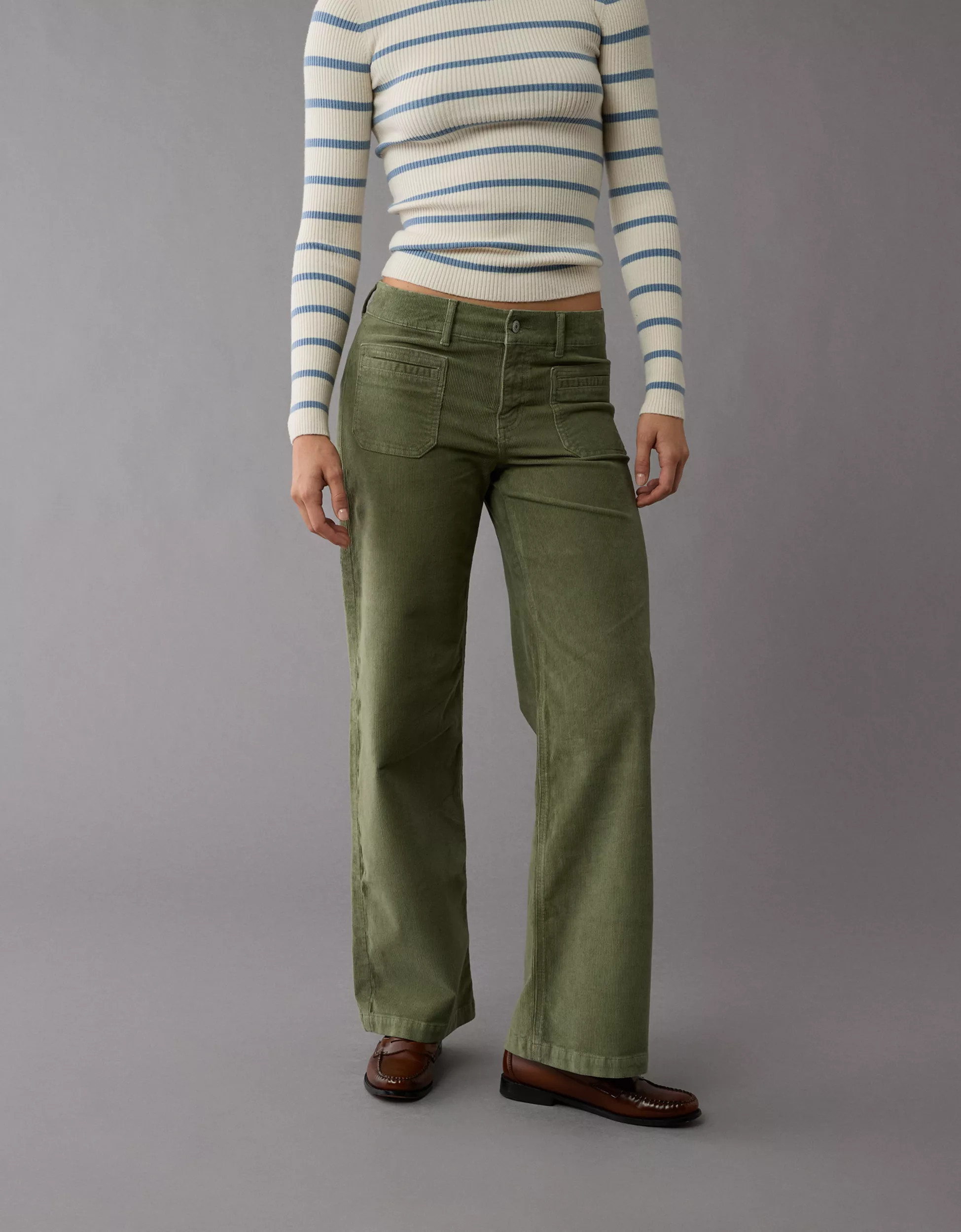 AE Stretch Corduroy Low-Rise Baggy Wide-Leg Pant | American Eagle Outfitters (US & CA)