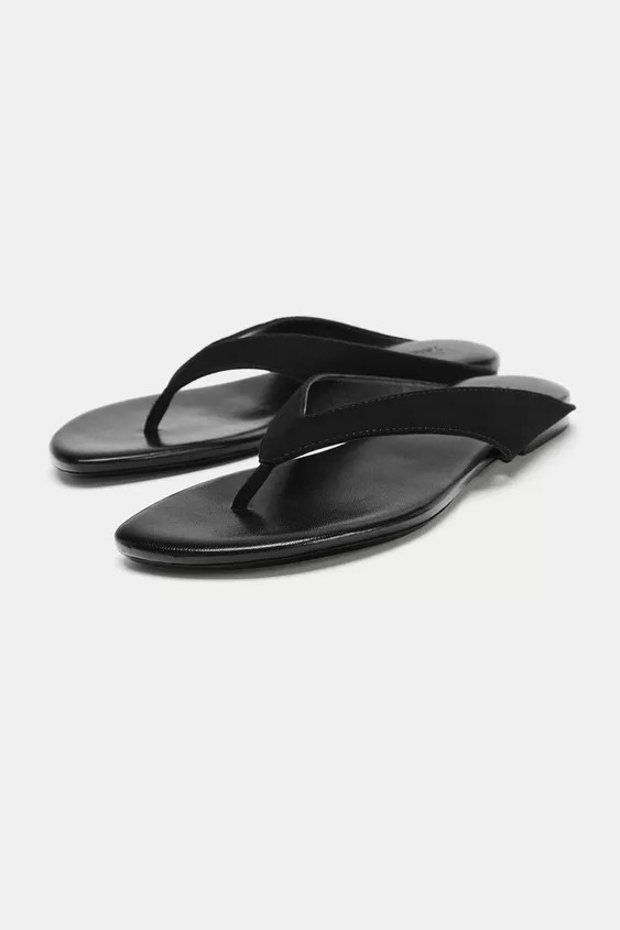 FLAT LEATHER SANDALS | Zara UK