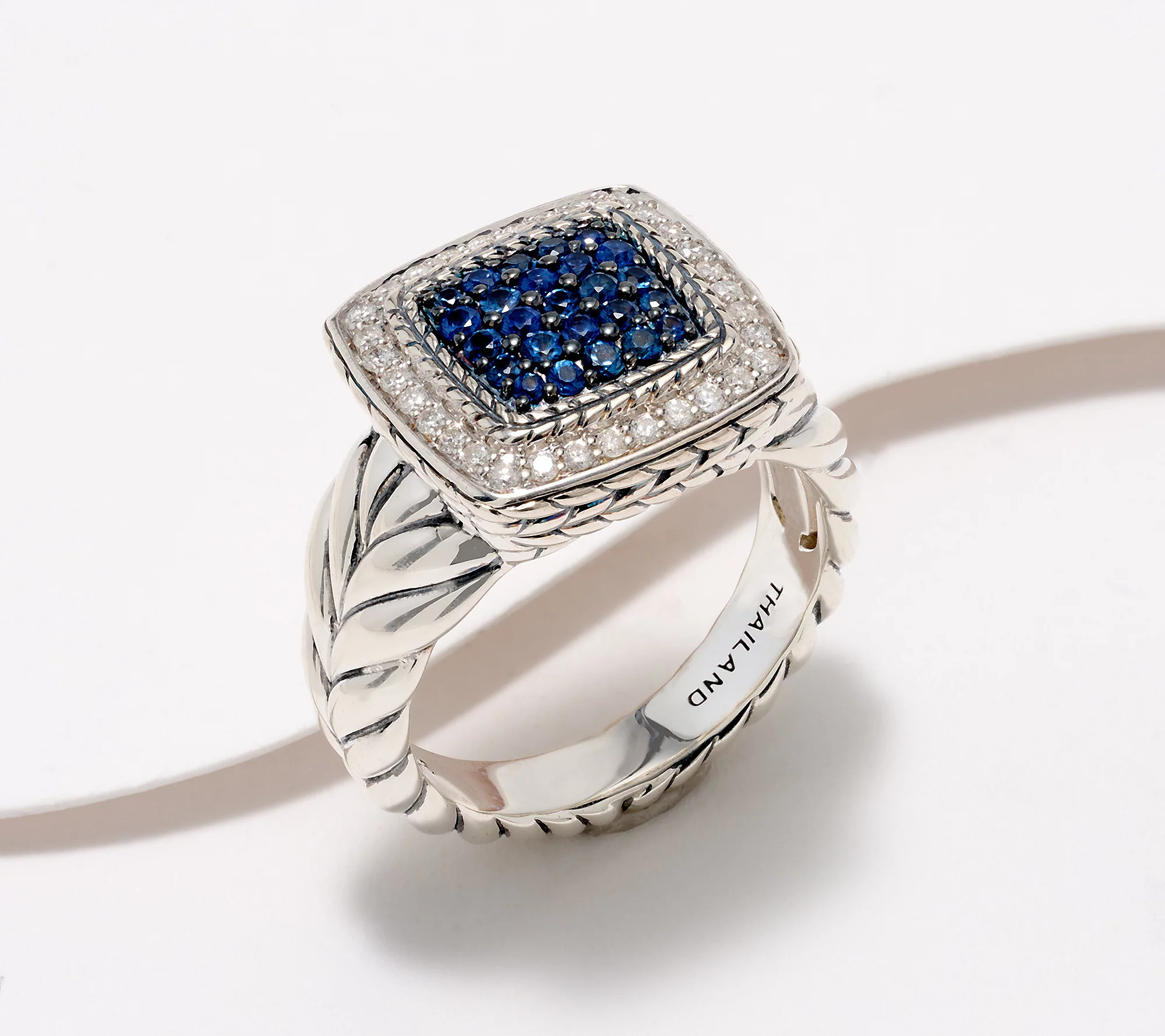JAI Sterling Silver Sapphire & Diamond Ring | QVC