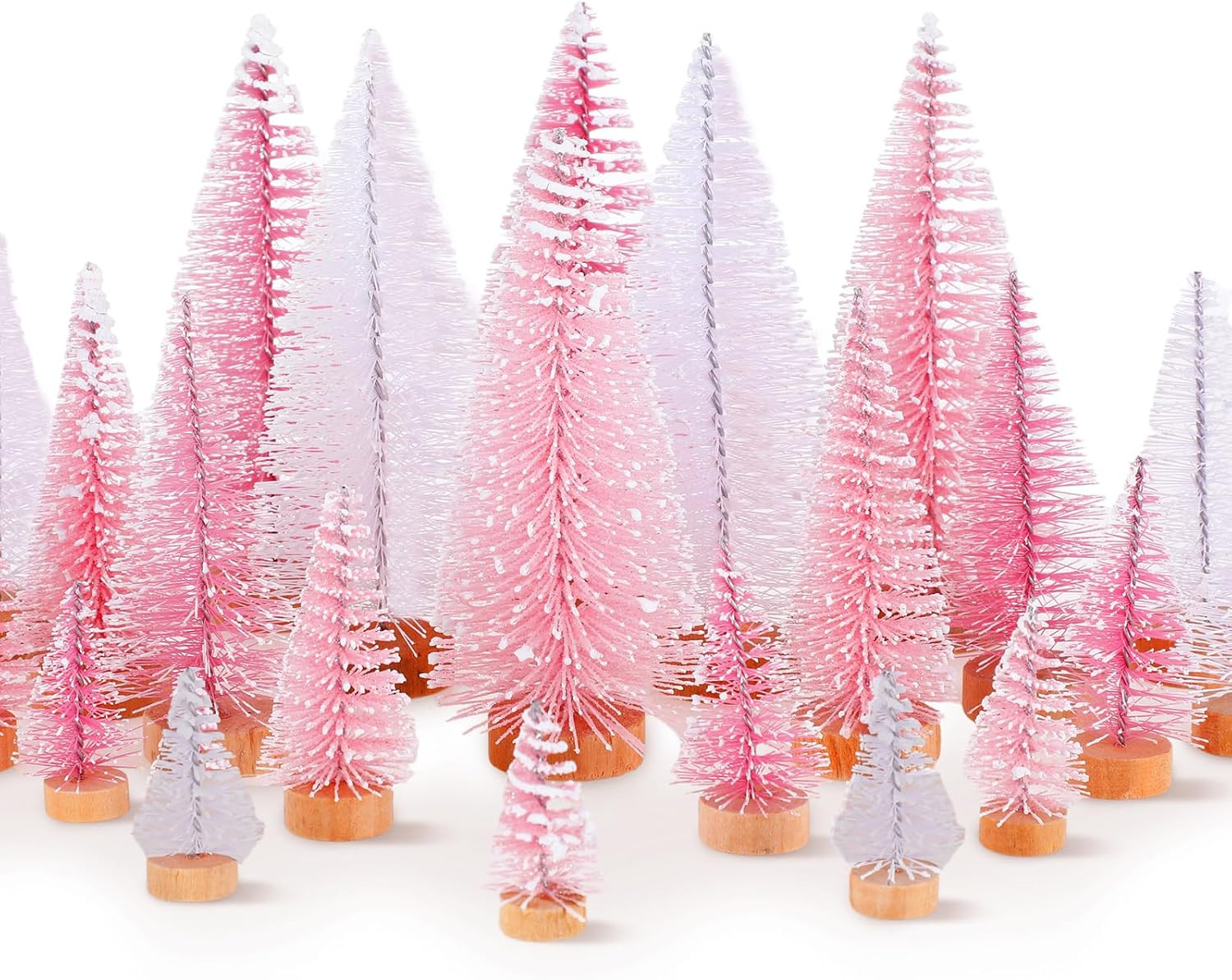 Leyndo - Mini árbol de Navidad artificial con base de madera (24 unidades | Amazon (US)