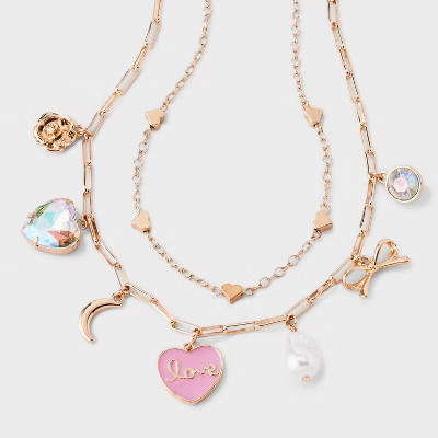 Girls' 2pk Charm Necklace Set - art class™ | Target