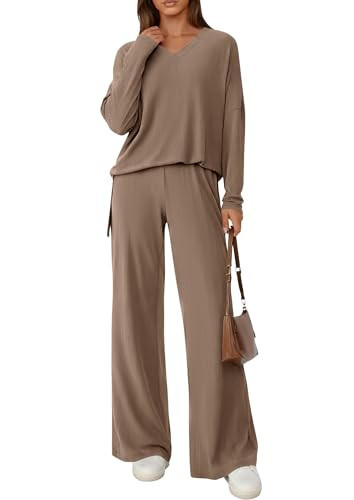PRETTYGARDEN 2 Piece Lounge Sets for Women 2026 Fall Clothes Pajama Sweatsets Matching Airport Travel Outfits Winter Clothing(Khaki,Medium) | Amazon (US)