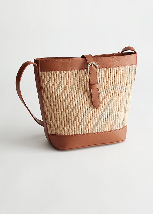 Leather Trim Woven Bucket Bag | & Other Stories (EU + UK)