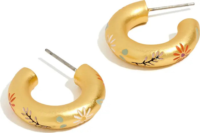 Flower Bouquet Chunky Huggie Hoop Earrings | Nordstrom Rack