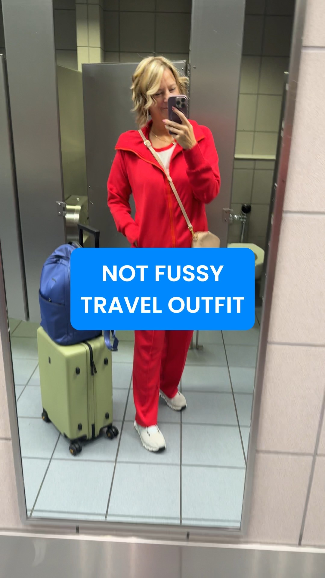 ✈️ Travel Outfit that is NOT Fussy 💙
Soft elastic waist for a road trip or long flight. The flap is not heavy on my shoulders nor does the zipper get stuck. For midlife style the piping on the legs lengthens your body. True to size 👨🏼‍✈️I’m a Houston pilot wife sharing tips to help you “travel the globe without a worry in the world” on YTube and IG. #styleover50 #roadtripoutfit what to wear in long flight, two piece set for travel, track suit 

#LTKOver40 #LTKTravel #LTKMidsize