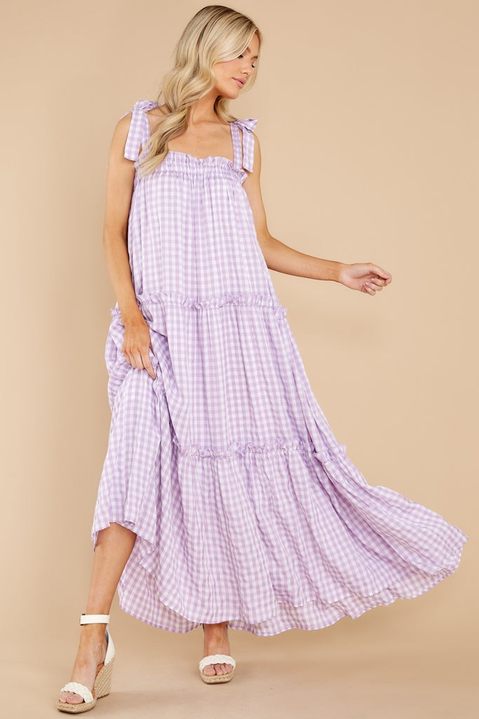 Cherished Memories Purple Gingham Maxi Dress | Red Dress 