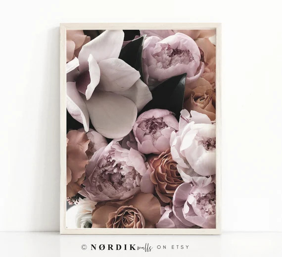 Pink Peony Print, Rose Wall Art, Peonie Printable, Floral Bedroom Decor, Digital Download, Flower... | Etsy (CAD)