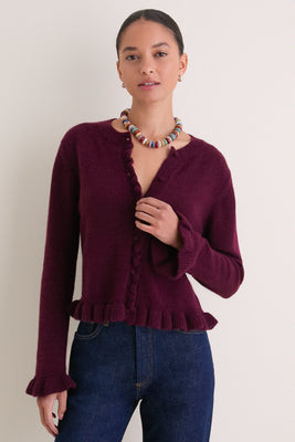 Winetasting Knit Patterson Ruffle Sweater | Tuckernuck (US)