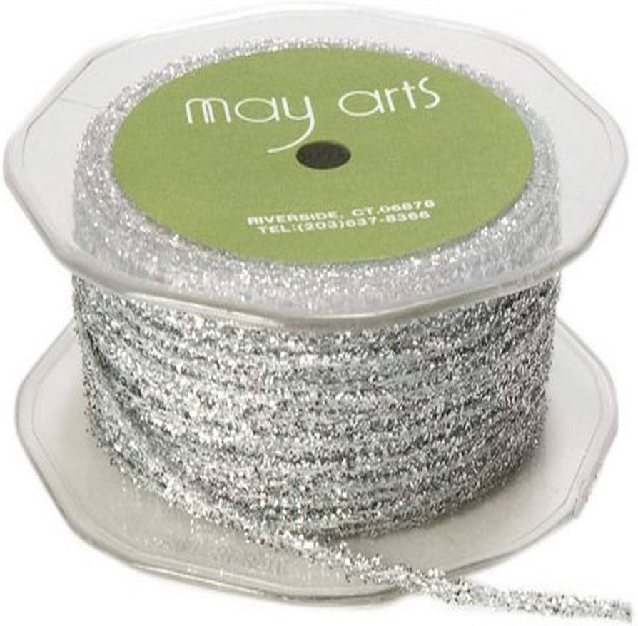 May Arts Ribbon, Silver Metallic String | Amazon (US)