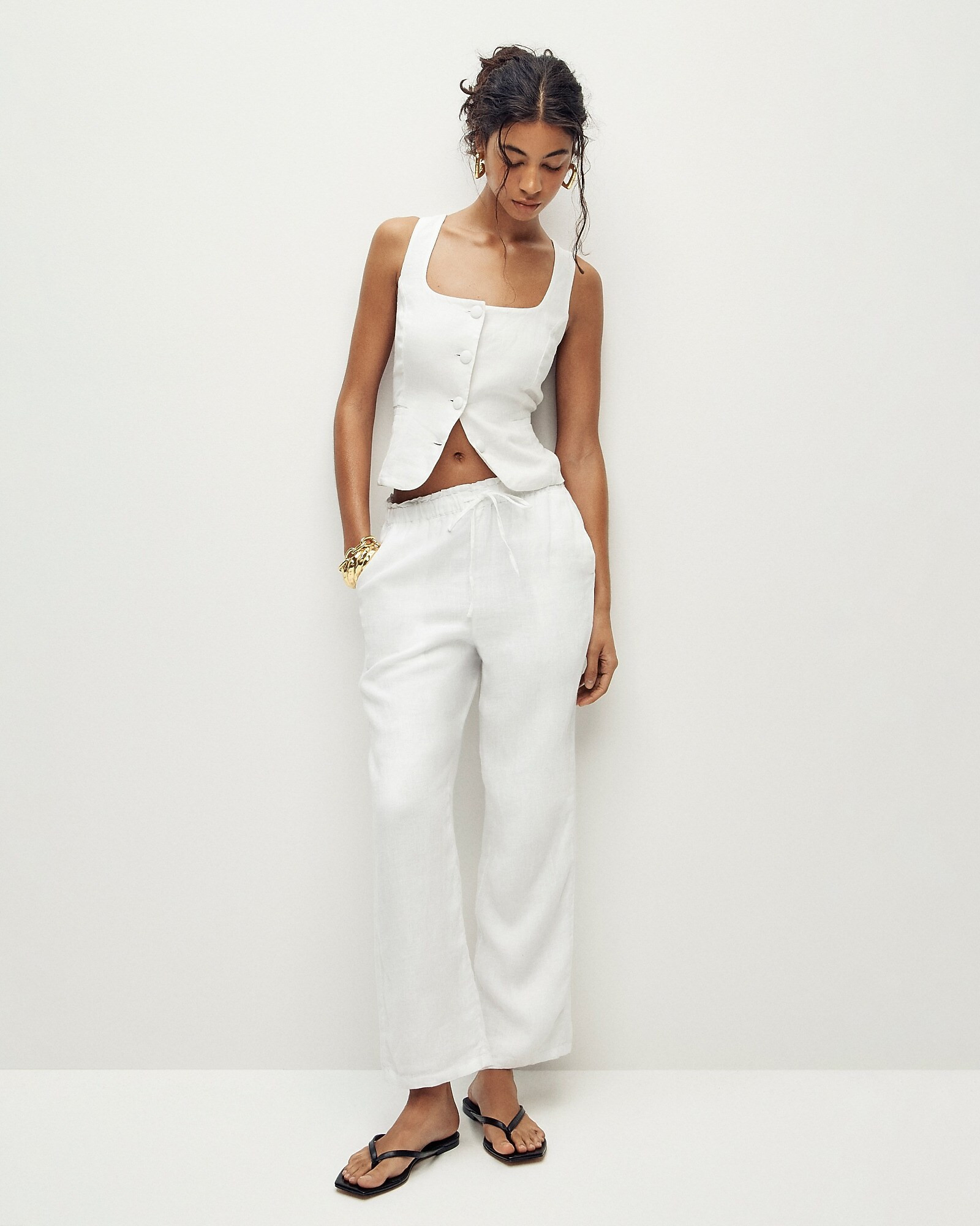 Soleil pant in linen | J. Crew US