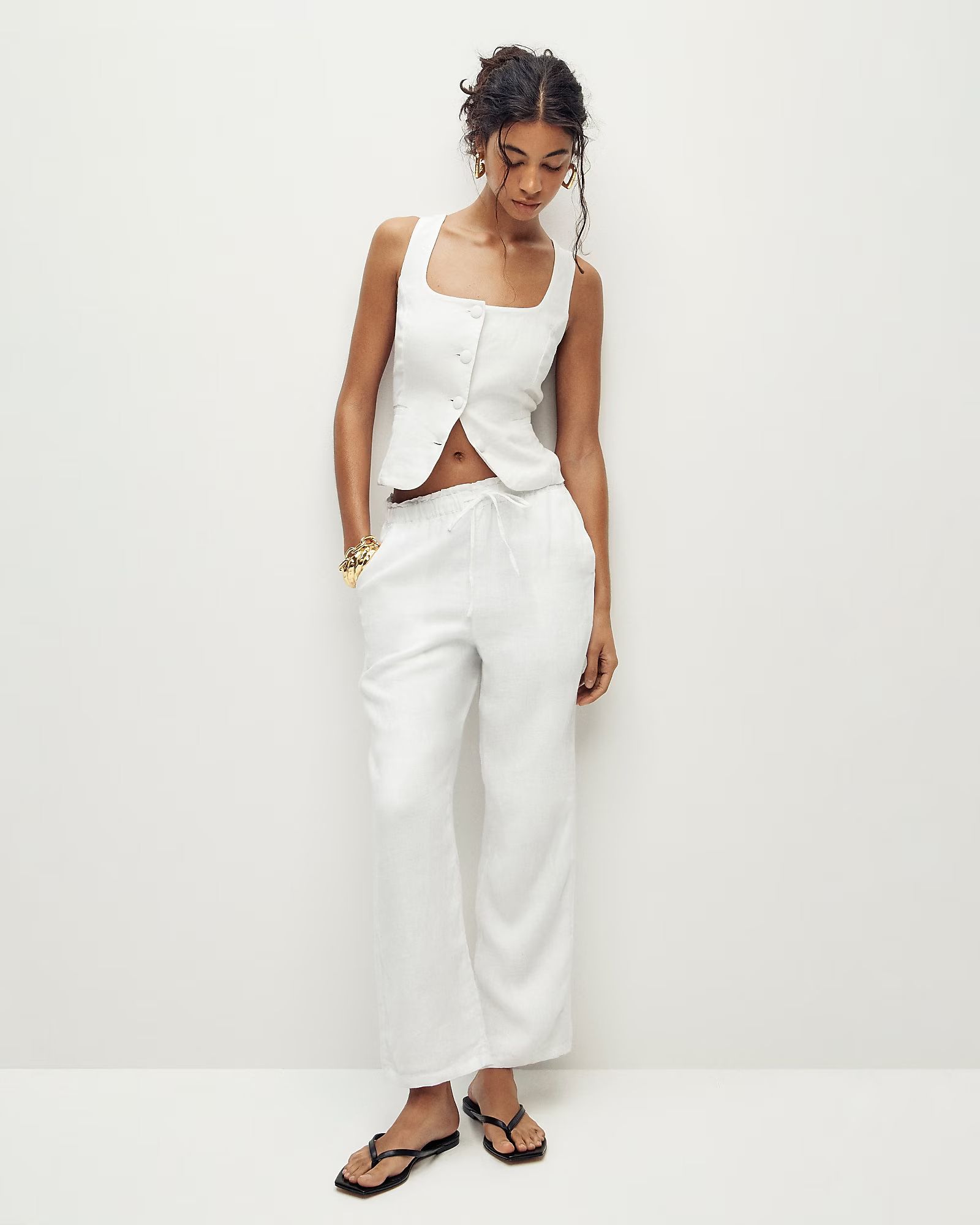 Soleil pant in linen | J. Crew US