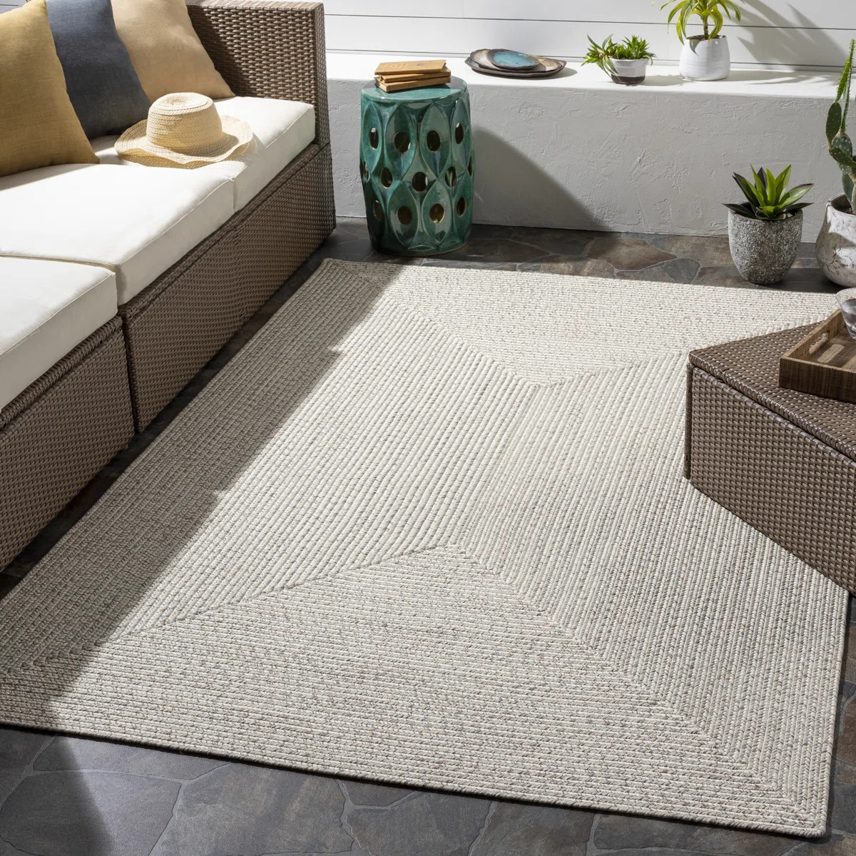 Leroux Cream Indoor/Outdoor Area Rug | Wayfair North America