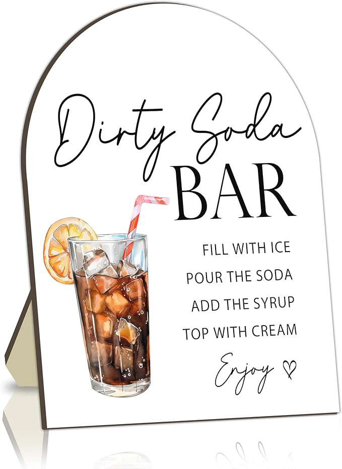 Amazon.com: Soda Bar Wooden Tabletop Welcome Sign, Soda Bar Baby Shower Drink Station Sign for Ba... | Amazon (US)
