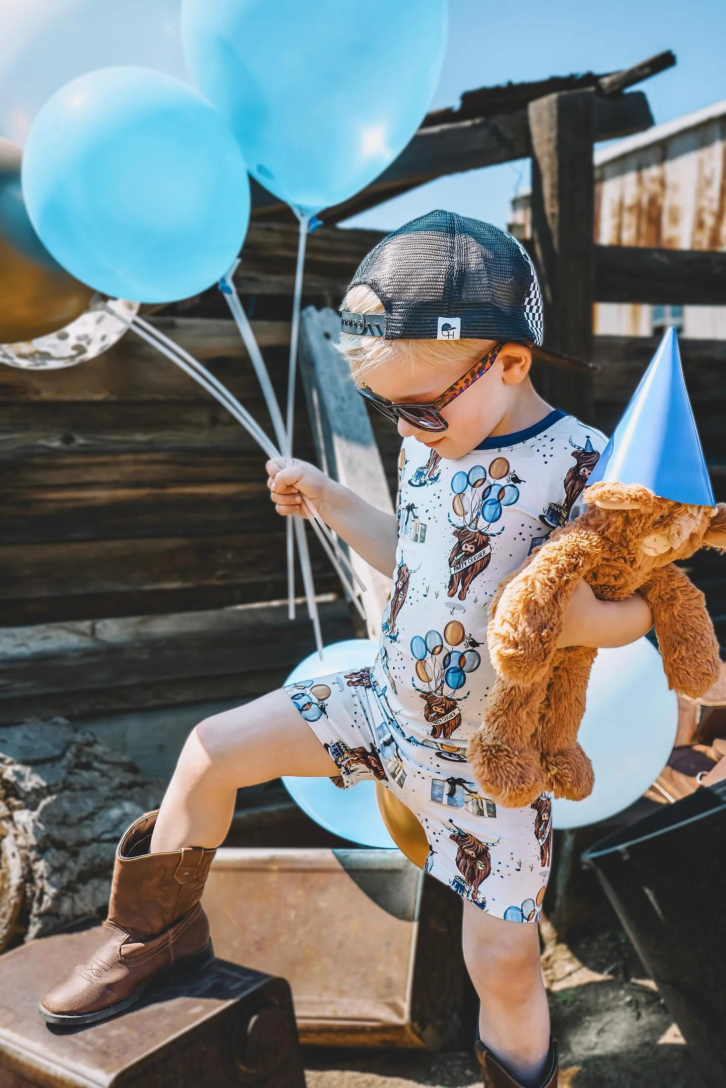Party Crasher (Blue) 2 Piece Shorts Set | Fletch