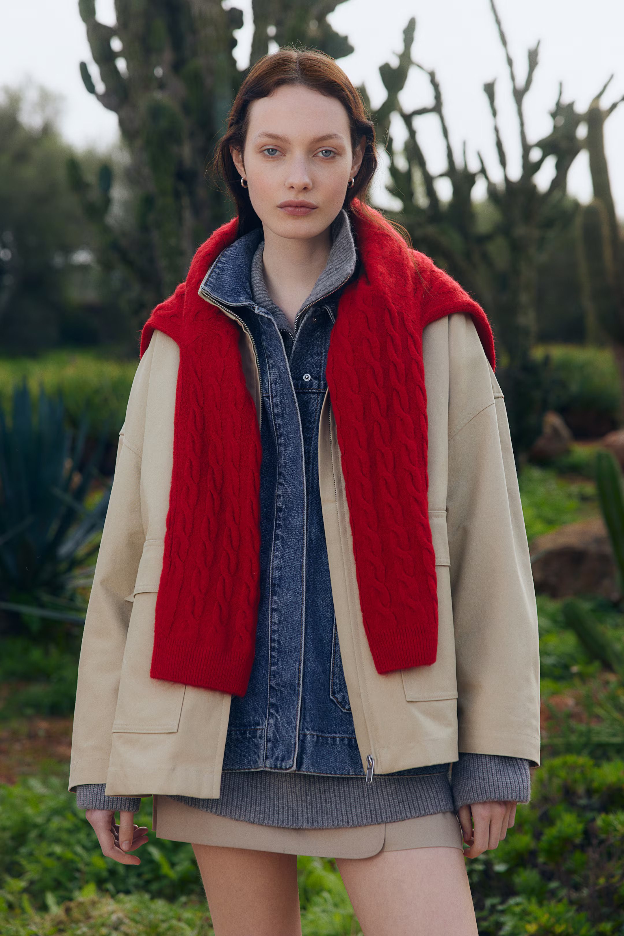 Oversized canvas jacket - Beige - Ladies | H&M GB | H&M (UK, MY, IN, SG, PH, TW, HK)