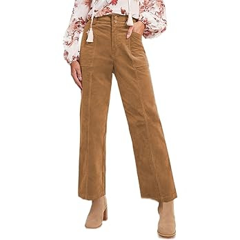 Acelitt Womens Casual Winter Straight Leg Elastic Waist Corduroy Pants with Pockets, S-XXL | Amazon (US)