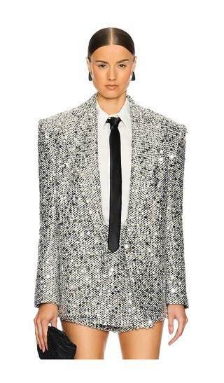 Blair Sequin Blazer in Black & Silver | Revolve Clothing (Global)