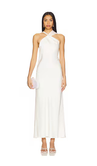 Lucile Draped Maxi Dress in Bone | Revolve Clothing (Global)
