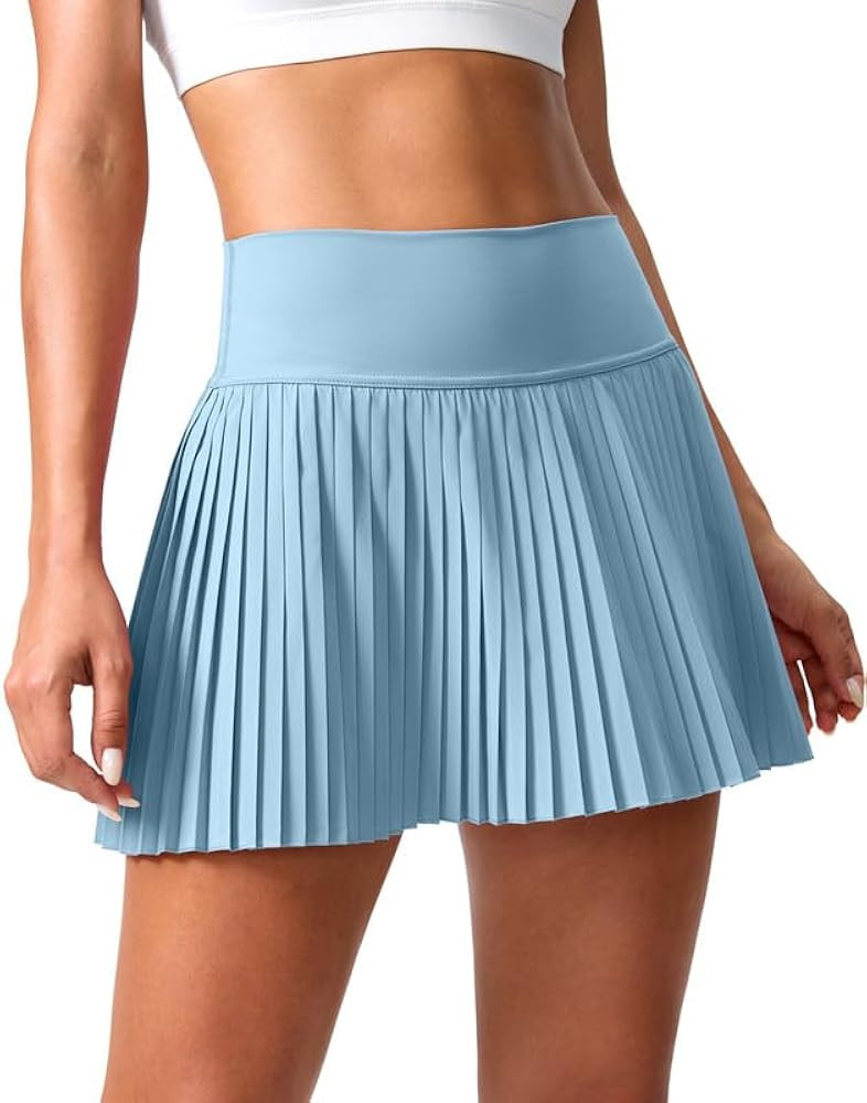 SANTINY Pleated Tennis Skirt for Women with Pockets Shorts Women's High Waisted Lightweight Athle... | Amazon (US)
