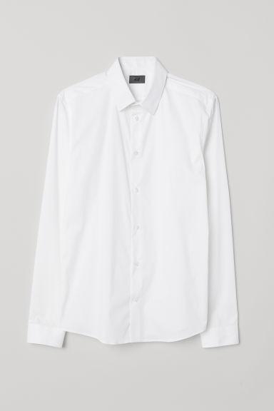 H & M - Stretch shirt Skinny Fit - White | H&M (UK, MY, IN, SG, PH, TW, HK)