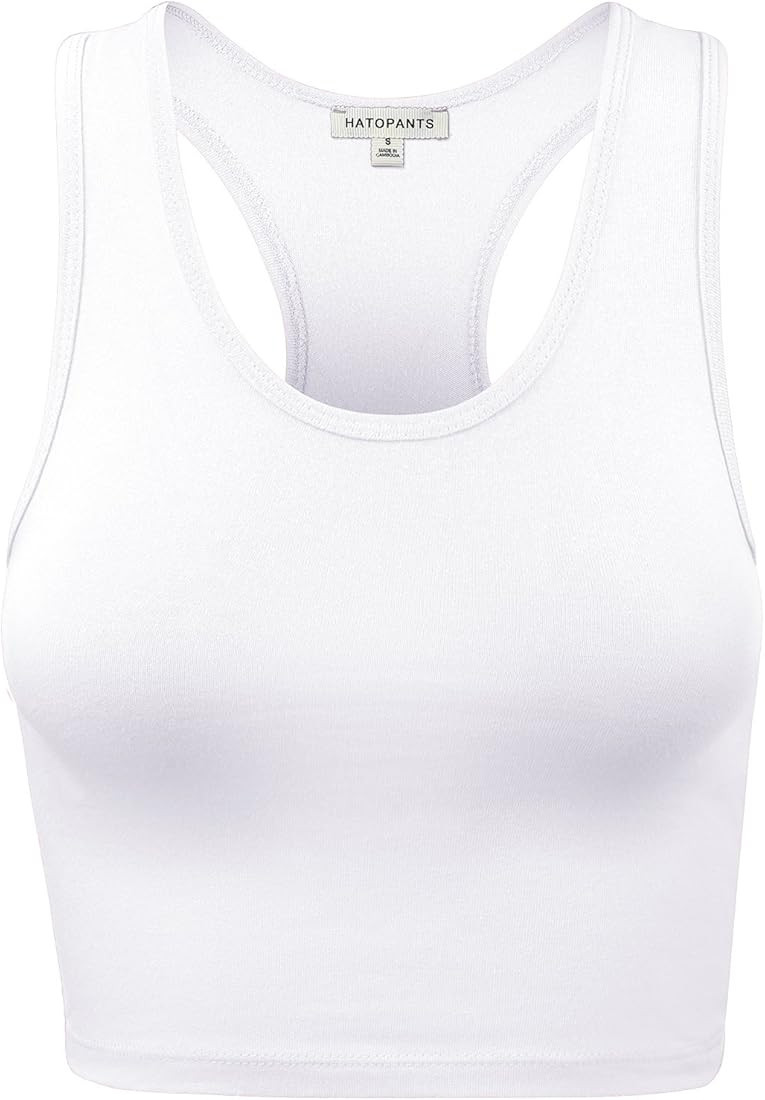 Women Sleeveless Racerback Tank Crop Top Lingerie Camisole Premium Cotton Shirts | Amazon (US)