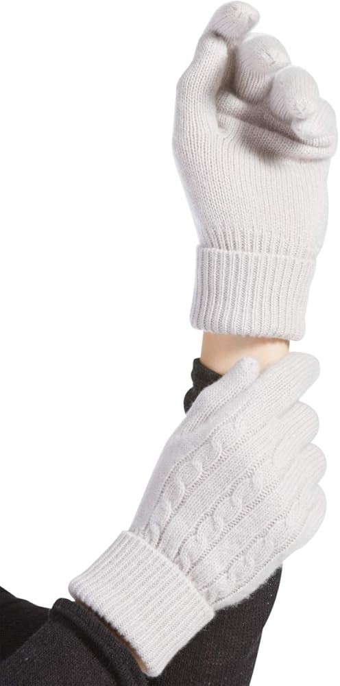 Fishers Finery Women's 100% Pure Cashmere Gloves | Cable Knit Design | Amazon (US)