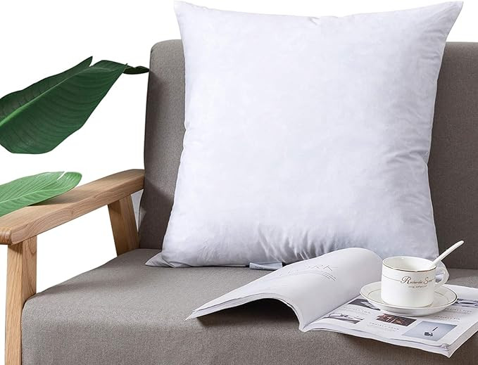 Amazon.com: DOWNCOOL 100% Cotton Stuffer Throw Pillow Insert, Square Down and Feather Filled Deco... | Amazon (US)