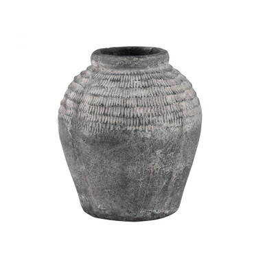 Ashe Small Vase, Antique Dark Gray, Earthenware, 8"H (S0017-10037 LJQDM) | Lighting Reimagined