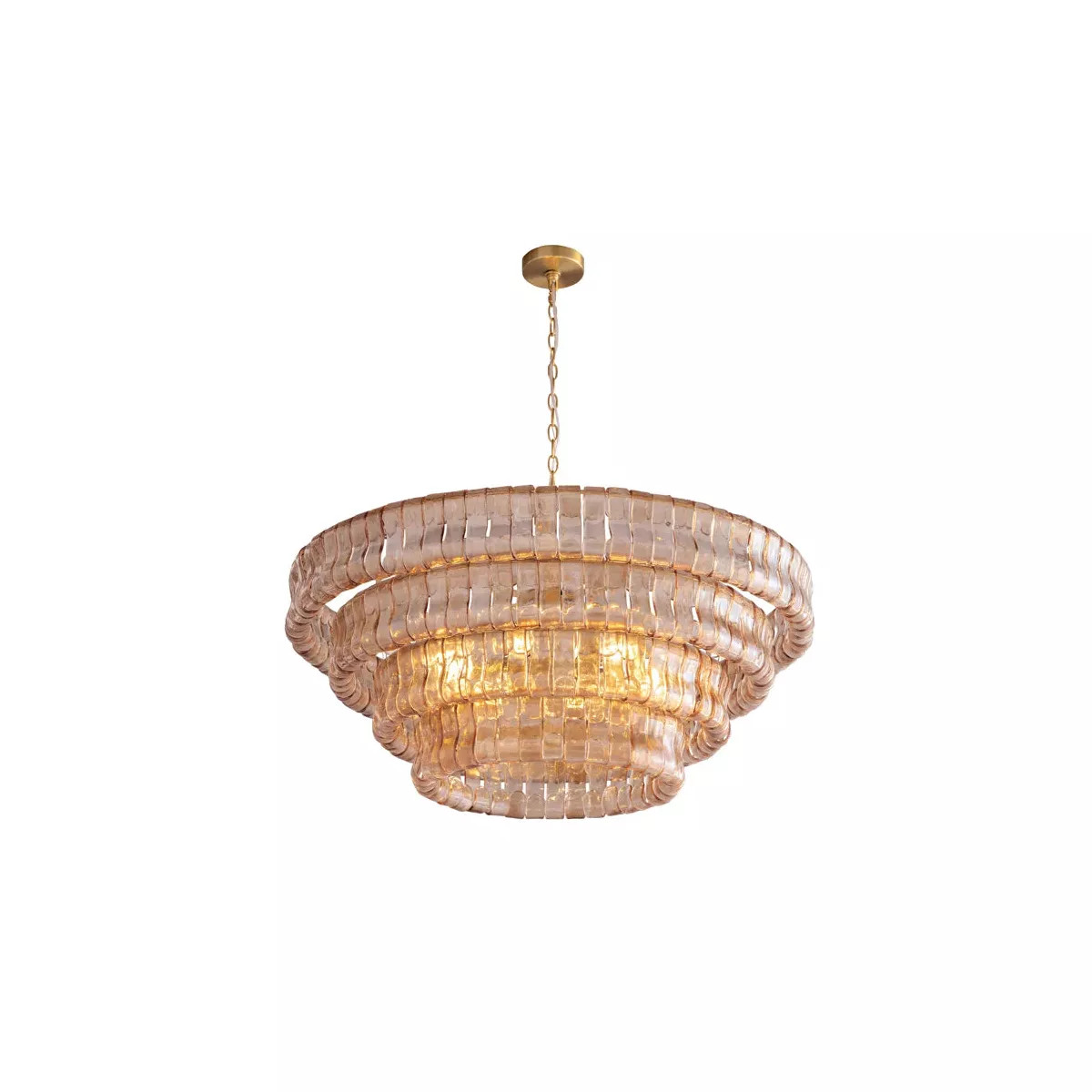 36" 6-Lights Luxury Large Tiered Round Smoke Glass Gold Chandelier | Target