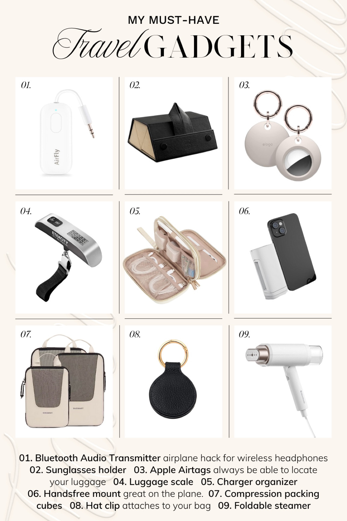 Must Have Travel Gadgets | travel bags, travel essentials, bag organization, travel must haves, amazon travel finds, travel organization, travel size, travel bag, handheld steamer, travel gadget, travel cases, travel case, packing cubes

#LTKitbag #LTKfindsunder100 #LTKtravel