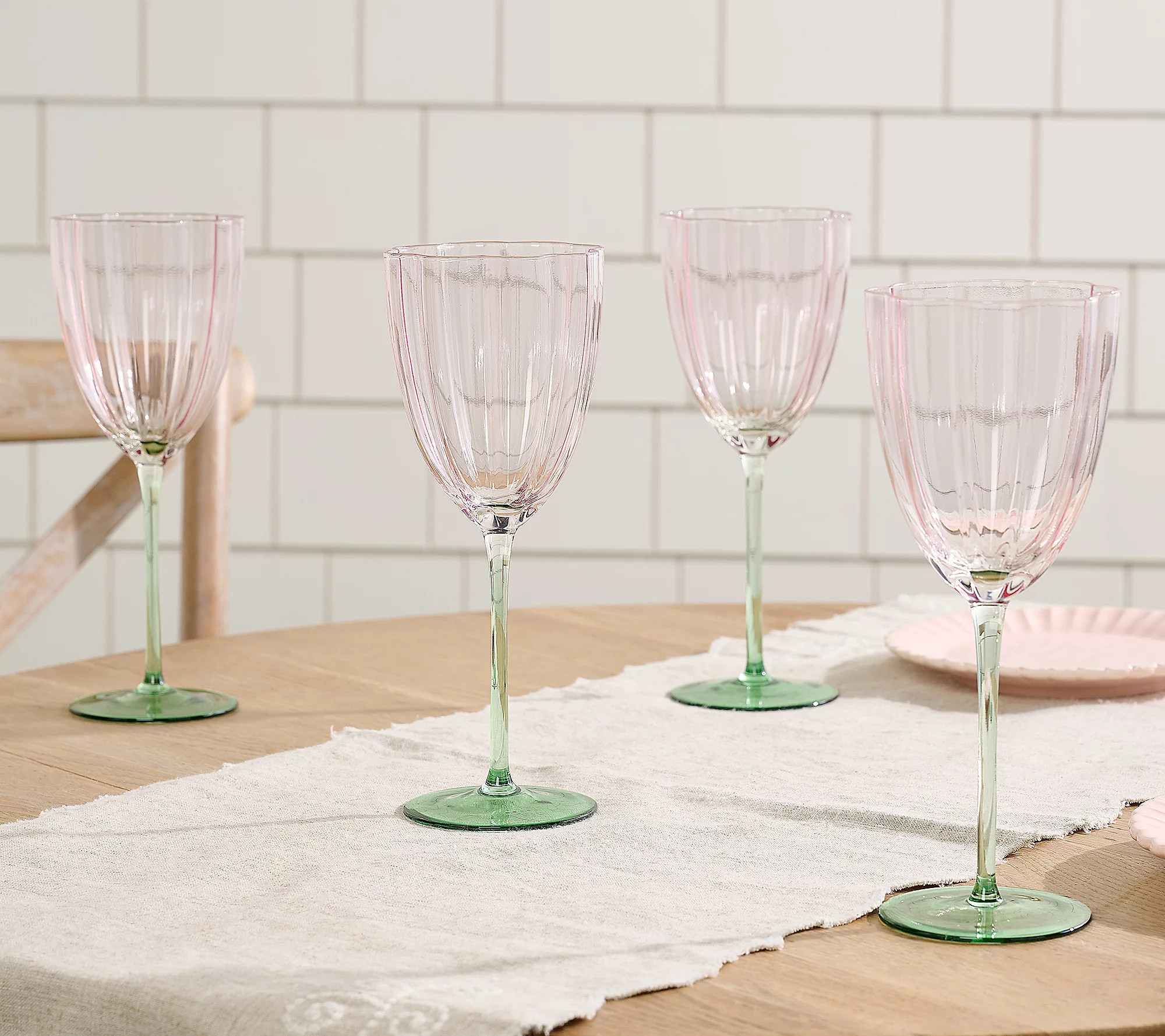 As Is Ode to Color by Lori Weitzner S/4 Pearl Wine Glasses | QVC