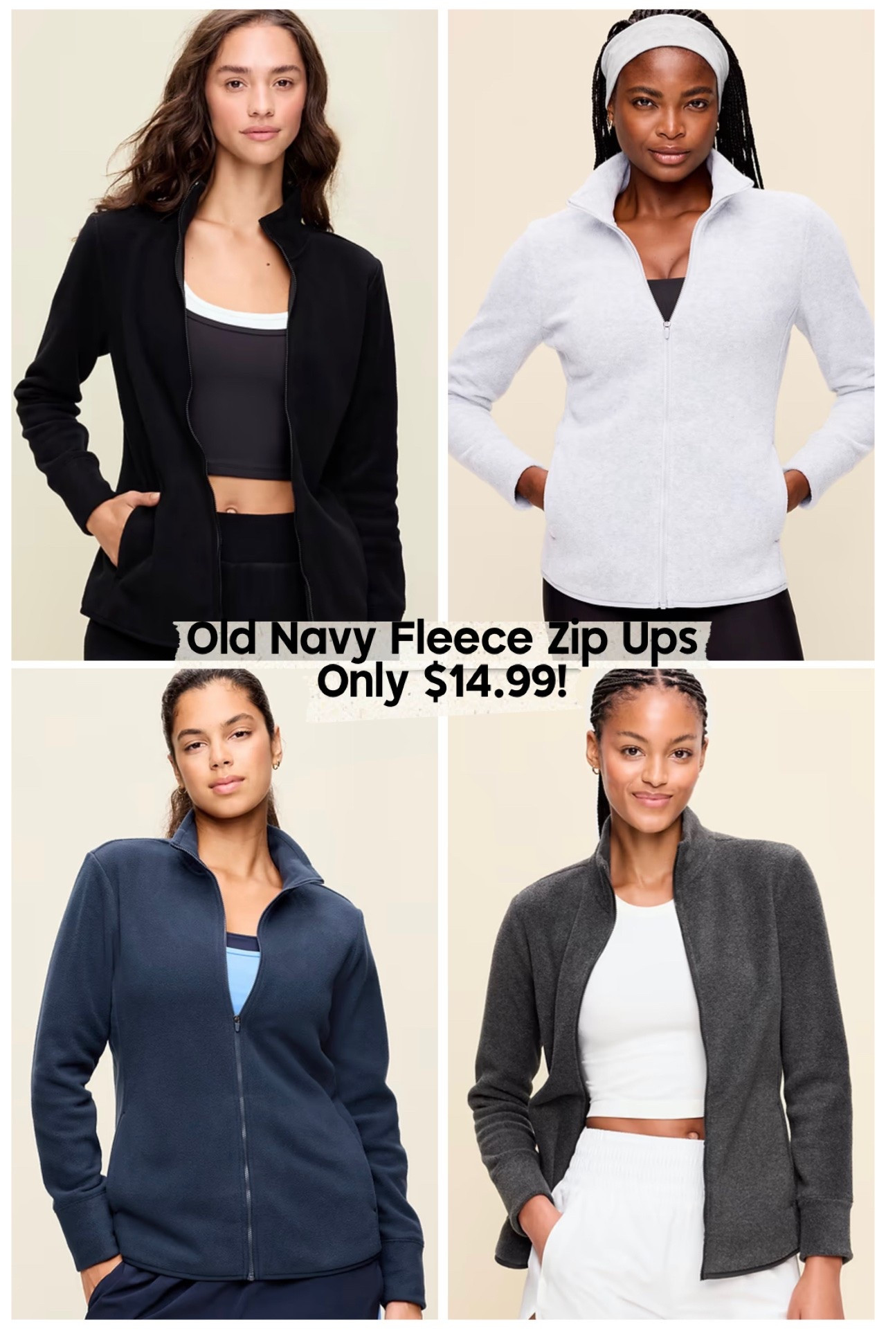 Good Morning! Year after year, Old Navy’s Fleece Zip Ups are a best seller since they’re so comfy and such a versatile piece! I own a few of these and absolutely love them since they make an excellent transitional piece, plus they have big pockets. Old Navy has their collection of these on a Flash Deal today for only $14.99! Tons of colors available!