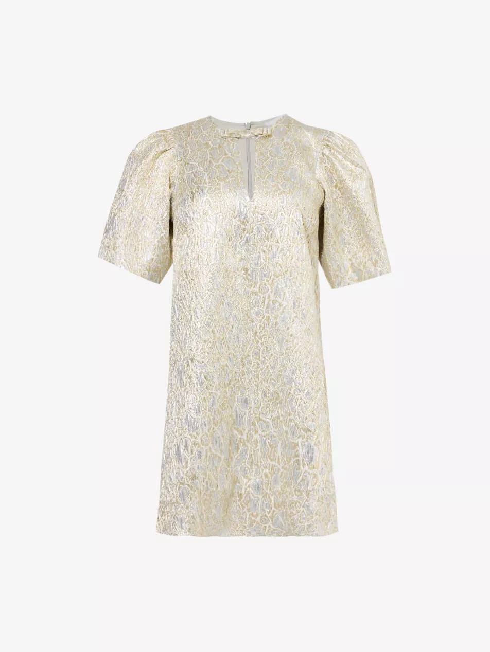 Metallic A-line recycled polyester-blend mini dress | Selfridges