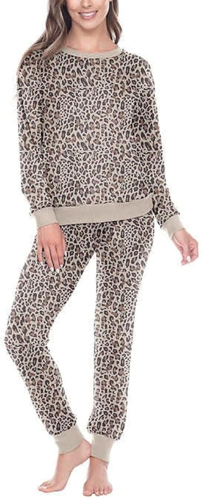 Honeydew Womens 2-piece Lounge Pajama Set (Leopard, Large) | Amazon (US)
