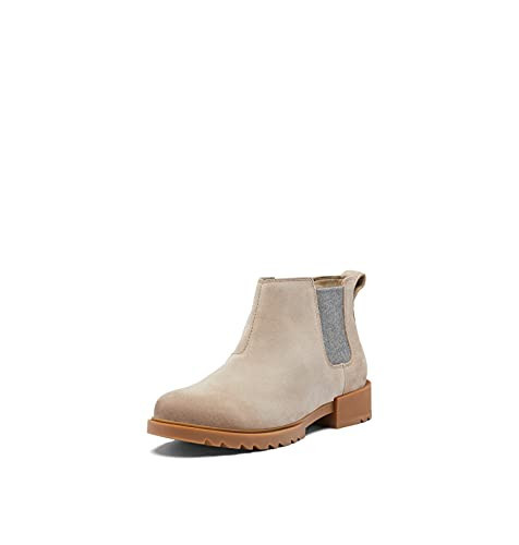 Sorel Women's Emelie II Chelsea Boot — Omega Taupe, Gum 10 — Waterproof Leather Rain Boots — Size 8 | Amazon (US)