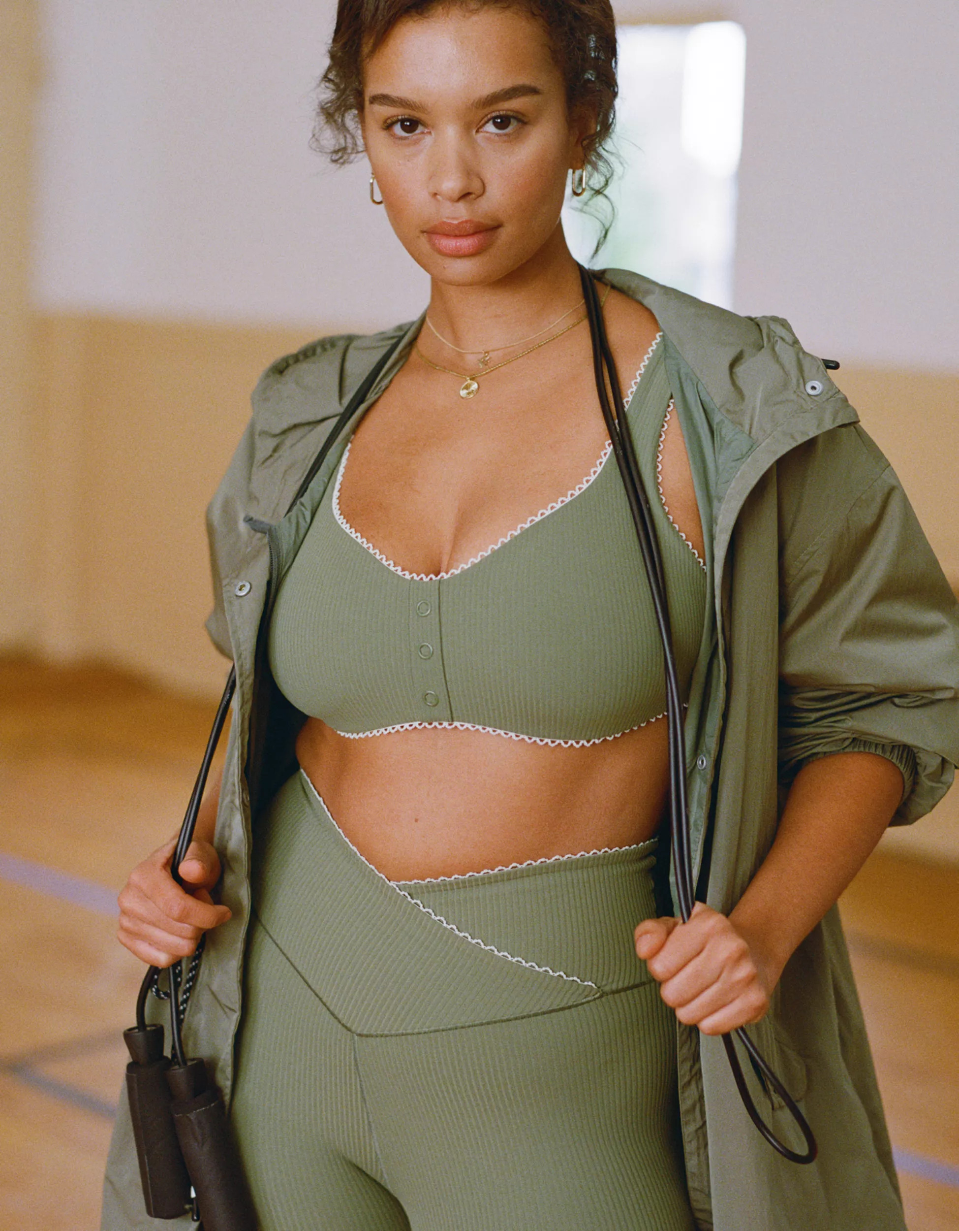 OFFLINE By Aerie Real Me XTRA Rib Picot Sports Bra | Aerie