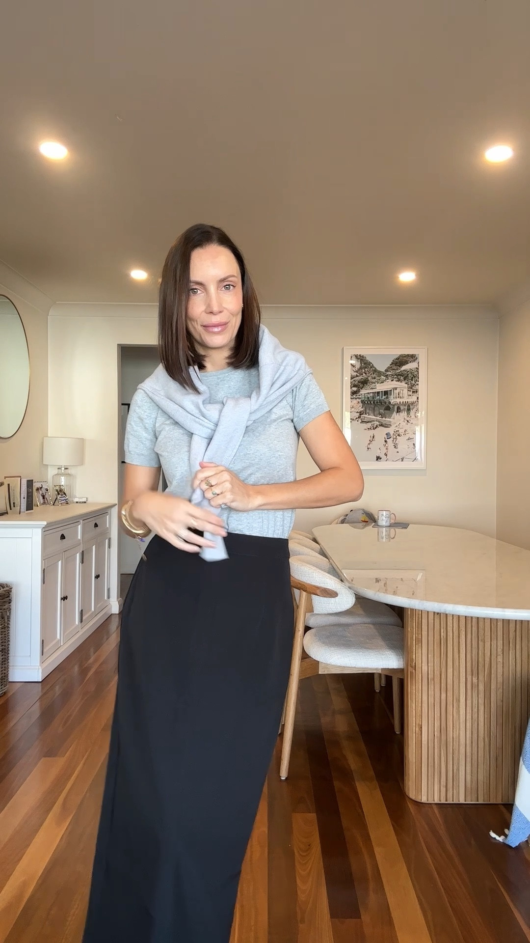 Black pencil skirt and grey knit top for the office. 

#LTKworkwear #LTKspring #LTKaustralia