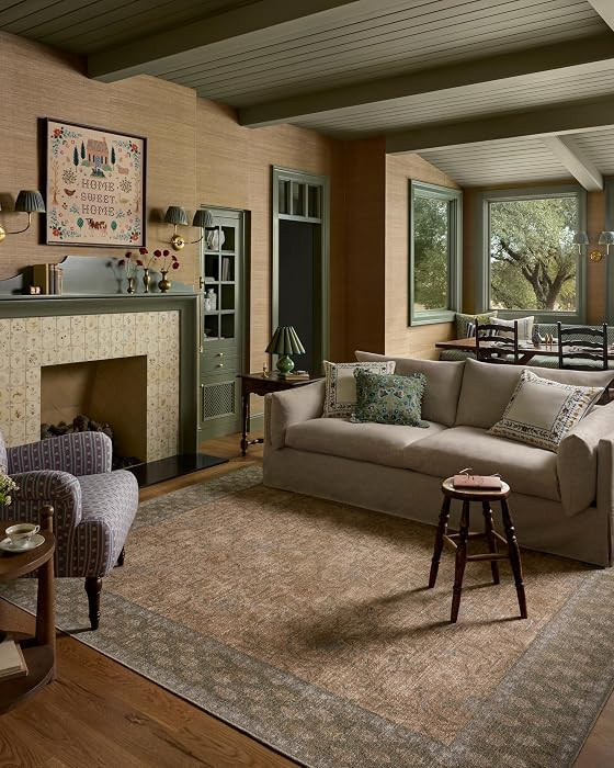 Loloi Rifle Paper Co Edinburgh Sand/Green 2'-3" x 3'-9" Accent Rug | Amazon (US)