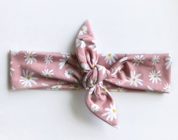 Personalized Pink Daisy Tie Headband | Etsy (US)