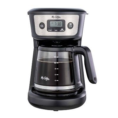 Mr. Coffee 12-Cup Programmable Coffee Maker - Black/Stainless Steel | Target