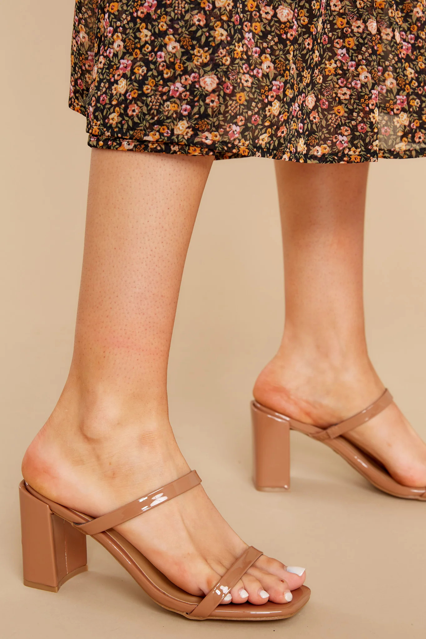 Cutest Quality Tan Heels | Red Dress 