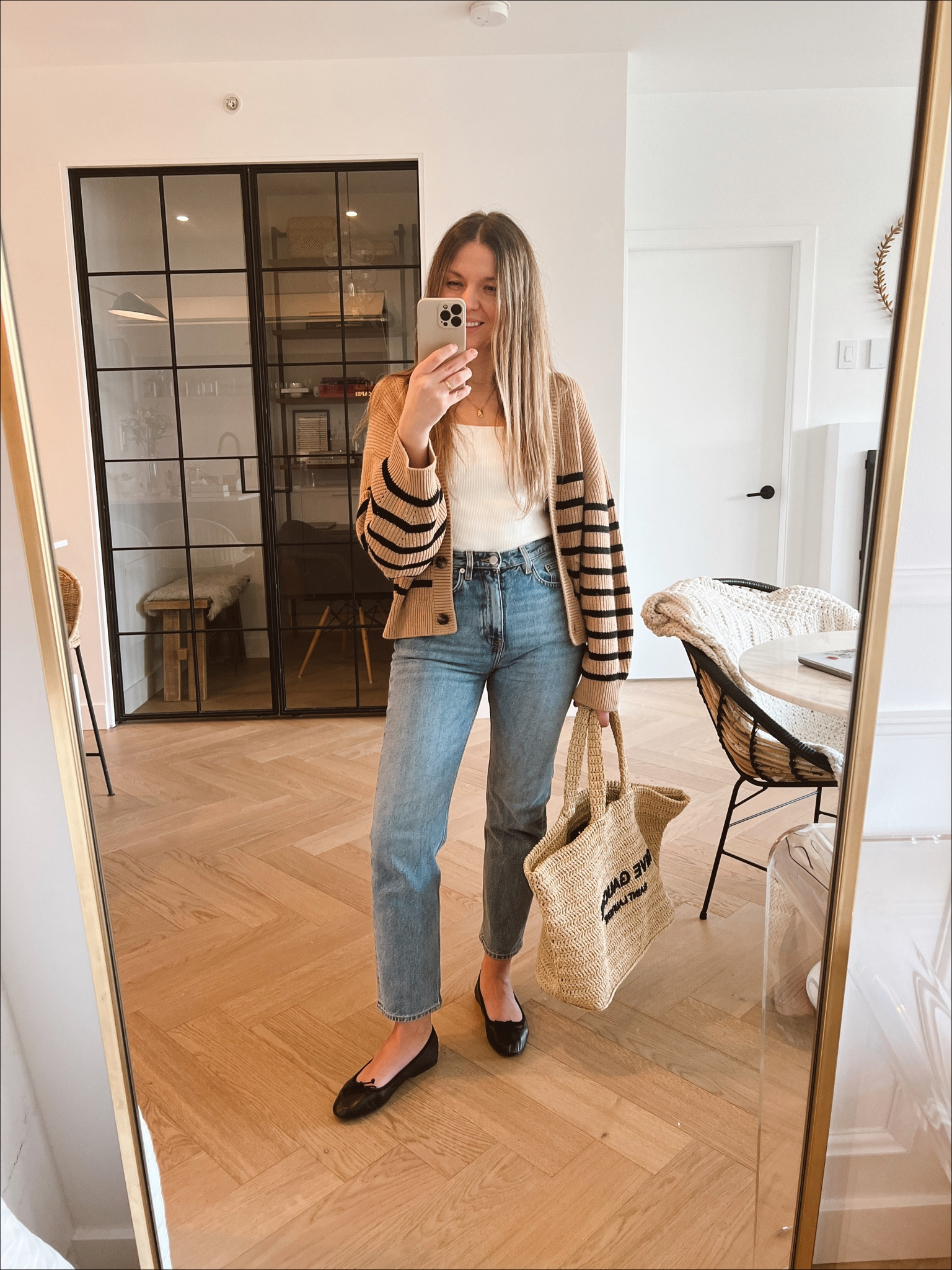 Transitional look ☀️🌷 Excited to wear this bag again! 

Knit: Old Johnathan Simkai
Tank: Reformation
Denim: Arket
Flats: Mango
Bag: YSL

#LTKfit #LTKSeasonal #LTKstyletip