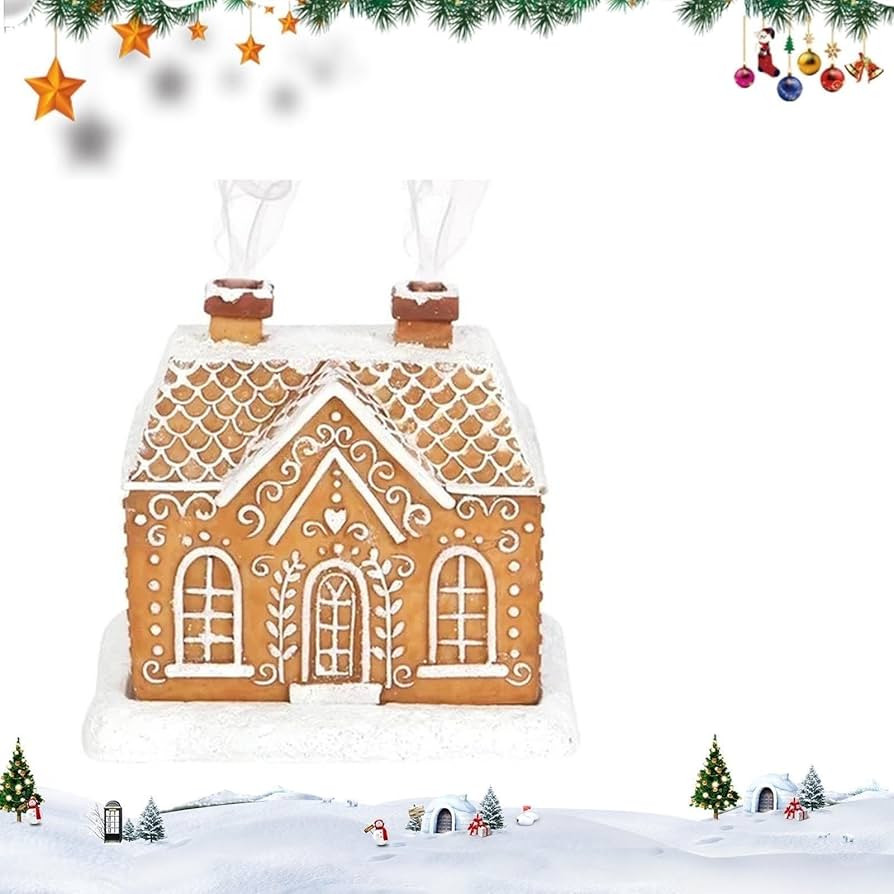 Log Cabin Snowy Winter Incense Cone Burner, Incense Cone Burner, Christmas Cabin Incense Burner, ... | Amazon (US)