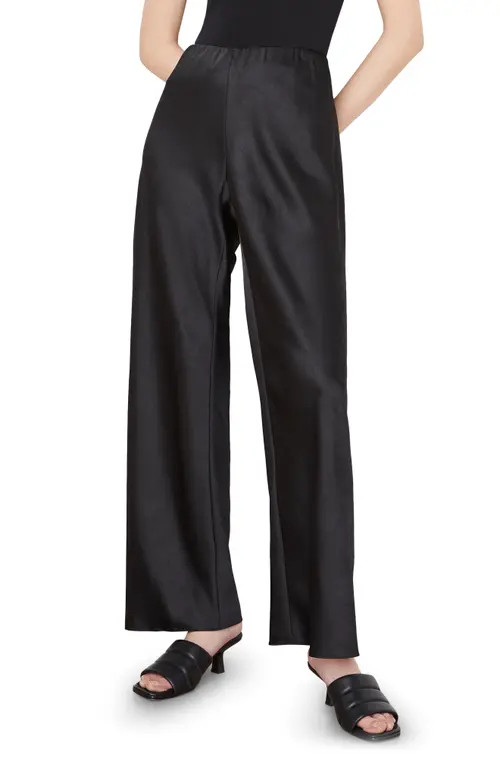 Vince Satin Bias Cut Pants in Black at Nordstrom, Size X-Large | Nordstrom