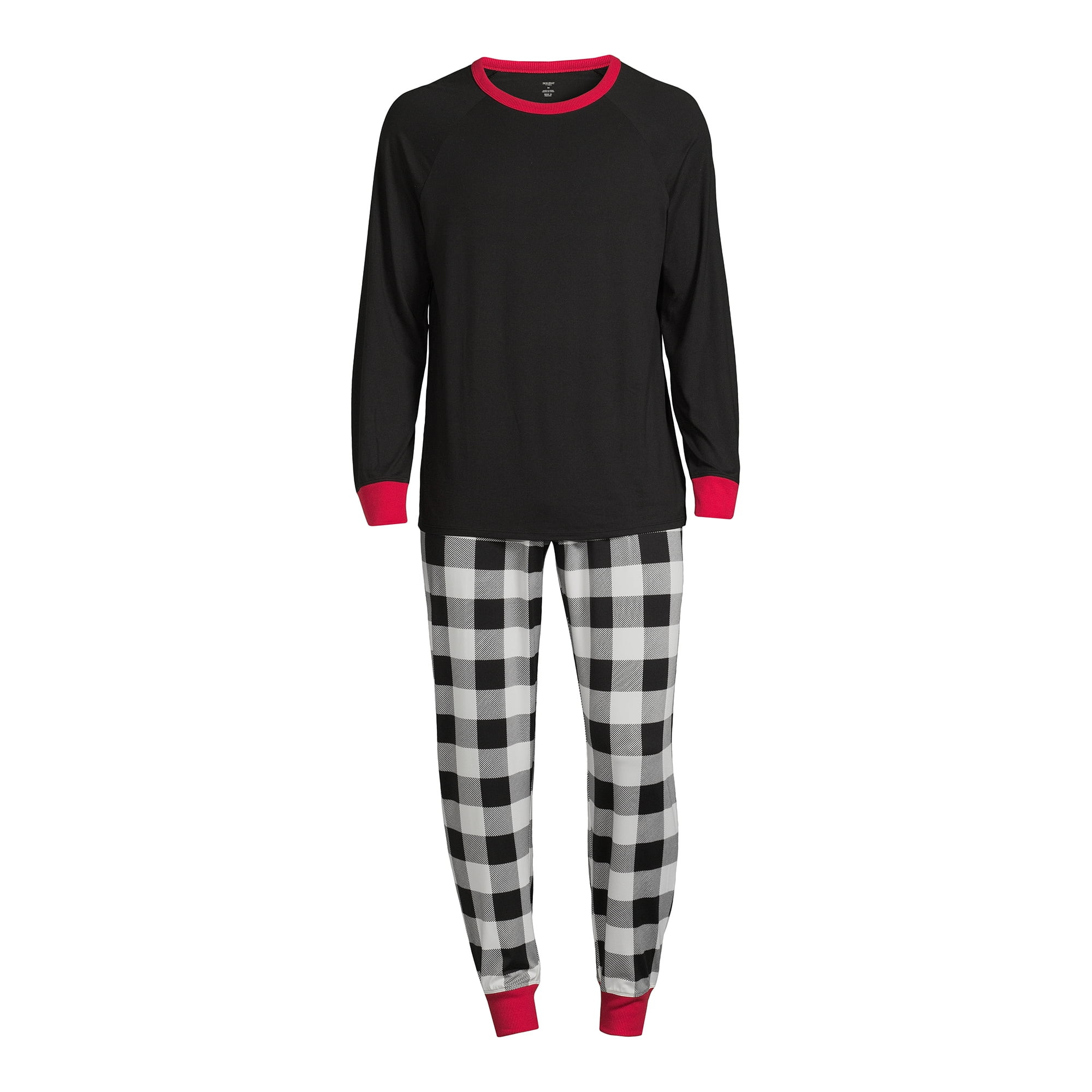 Holiday Time Men's Plaid Matching Family Pajamas Set, 2-Piece, Sizes S-3X | Walmart (US)