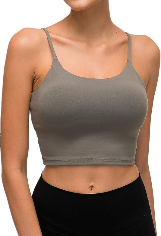 Women Padded Sports Bra Fitness Workout Running Shirts Yoga Tank Top | Amazon (US)
