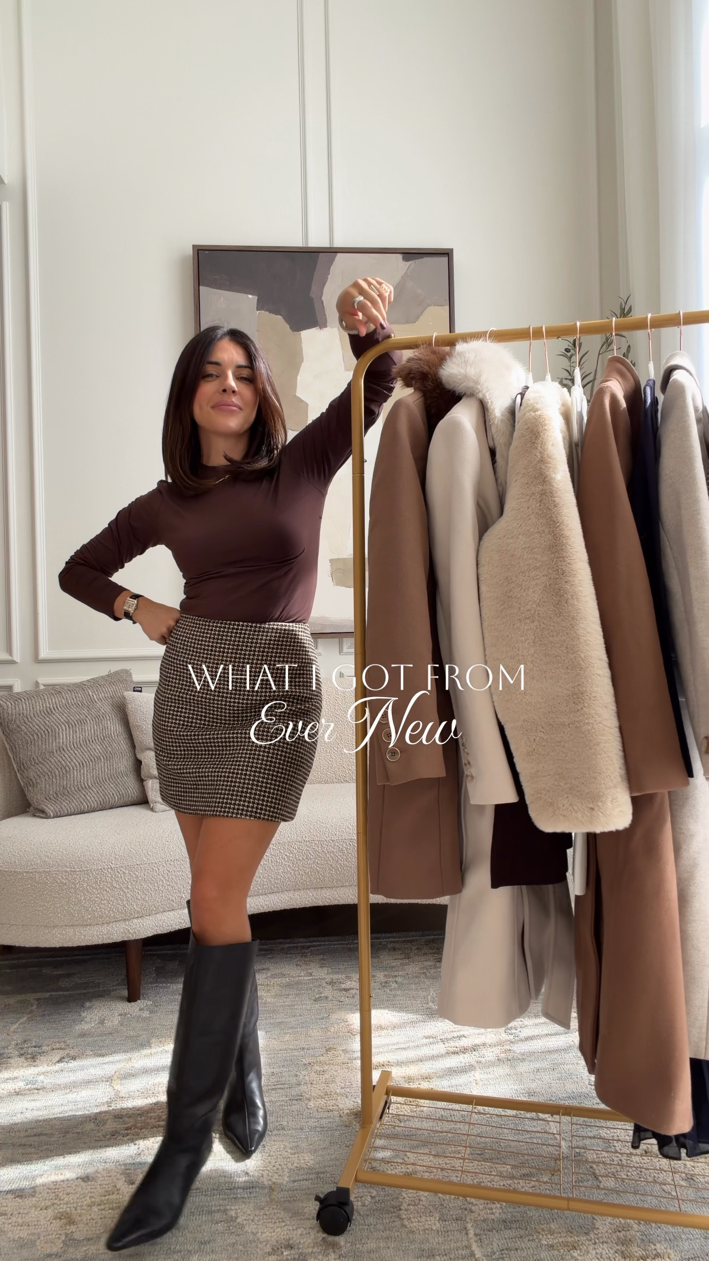 Petite queens 👸💁🏻‍♀️ 
I went with size 2 petite or XS petite in everything 

@evernew_official carries an entire line of petites that feel like it was custom made for us 🥹🥹 …because it was !!! 

Everything is done so beautifully- the arm length on the coats fit like they are custom made, the waist lines actually hit the waist line and the cherry on top is these are such high quality that you’ll have them for decades. 

Another thing I love- The coats are a luxury wool blend with a warm rating to -5 

I could go on and on- they’re THAT good! Let me know if you want any links 🫶🏻
