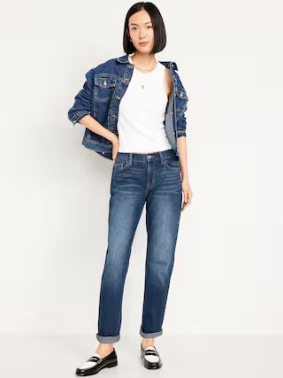 Mid-Rise Wow Boyfriend Straight Jeans | Old Navy (US)