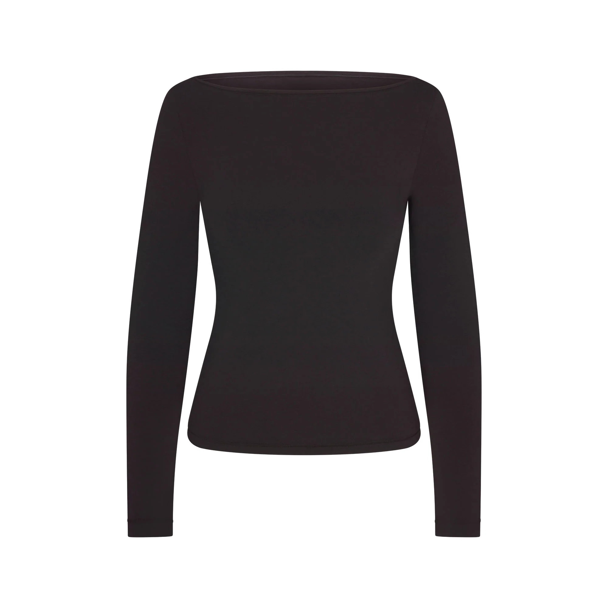 COTTON JERSEY LONG SLEEVE BOATNECK TOP | SOOT | SKIMS | SKIMS (US)