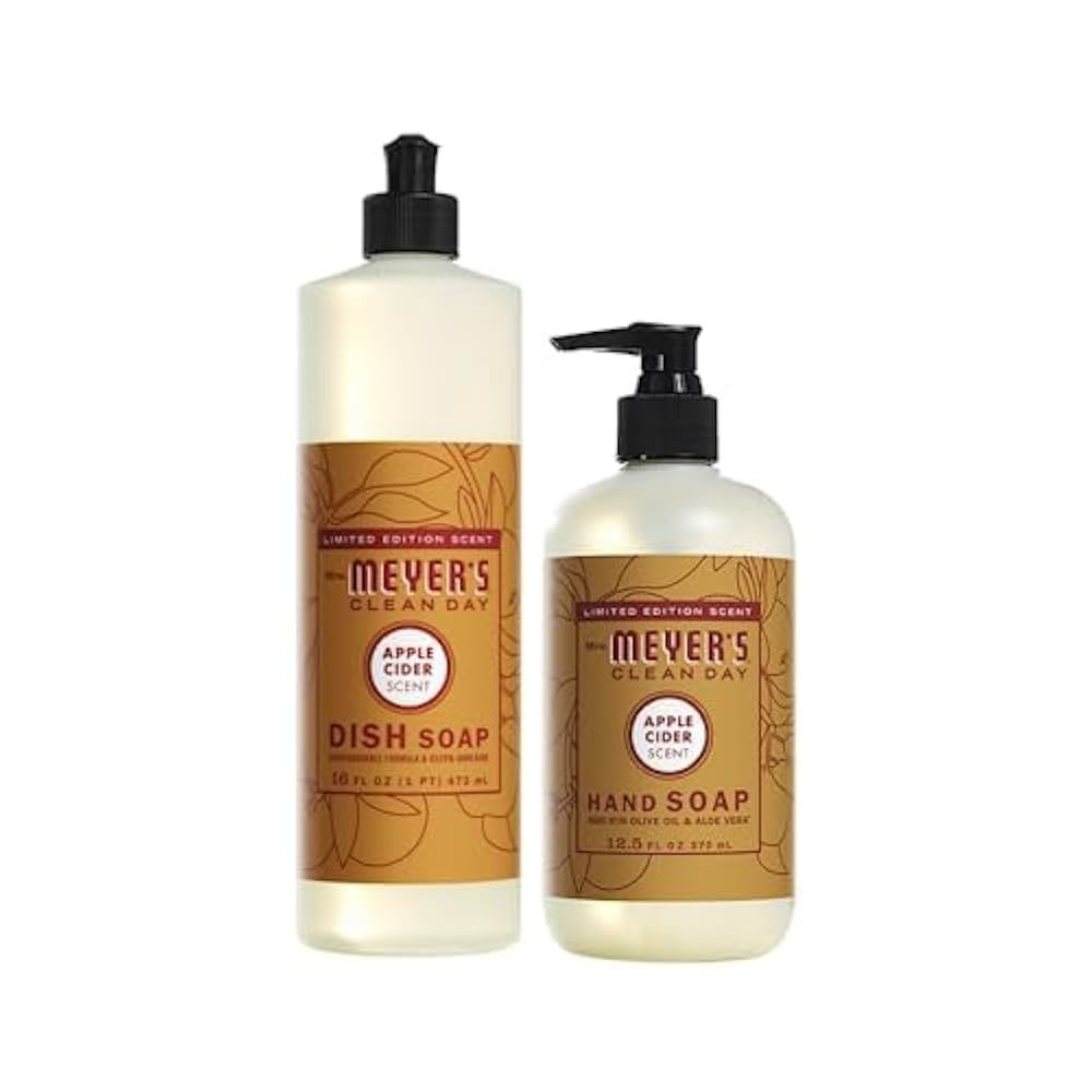 MRS. MEYER'S CLEAN DAY Kitchen Basics Soap Set, Apple Cider, Liquid Hand Soap 12.5 oz, Liquid Dis... | Amazon (US)